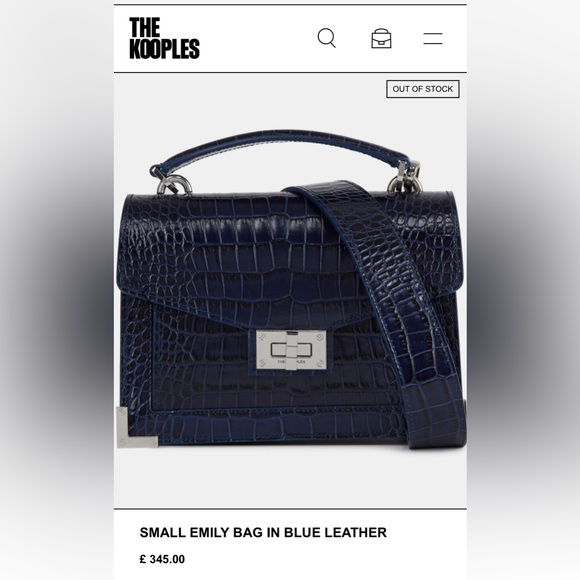 The Kooples Emily Croc-Embossed Leather Mini Crossbody Small NWT gold hardware - Picture 11 of 16